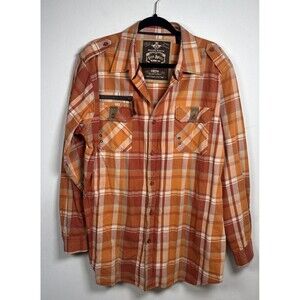 MCMLXXIV Free Spirit Men's Plaid button down Long Sleeve shirt size XL